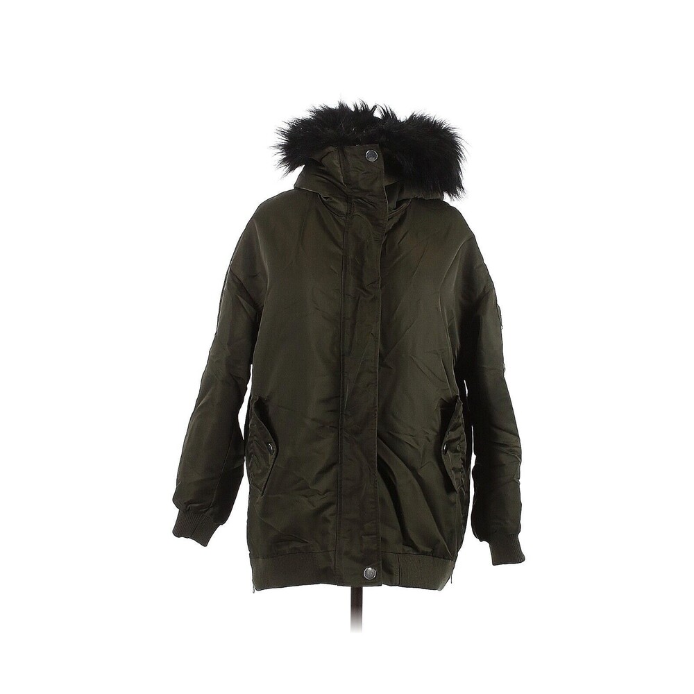 MAJE Gero Faux-Fur Trim Bomber Jacket - FR 36 / US 4